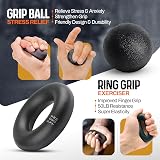 PORTENTUM Hand Grip 6-Piece Set Adjustable Hand Strengthener Grip Ring Stress view 4
