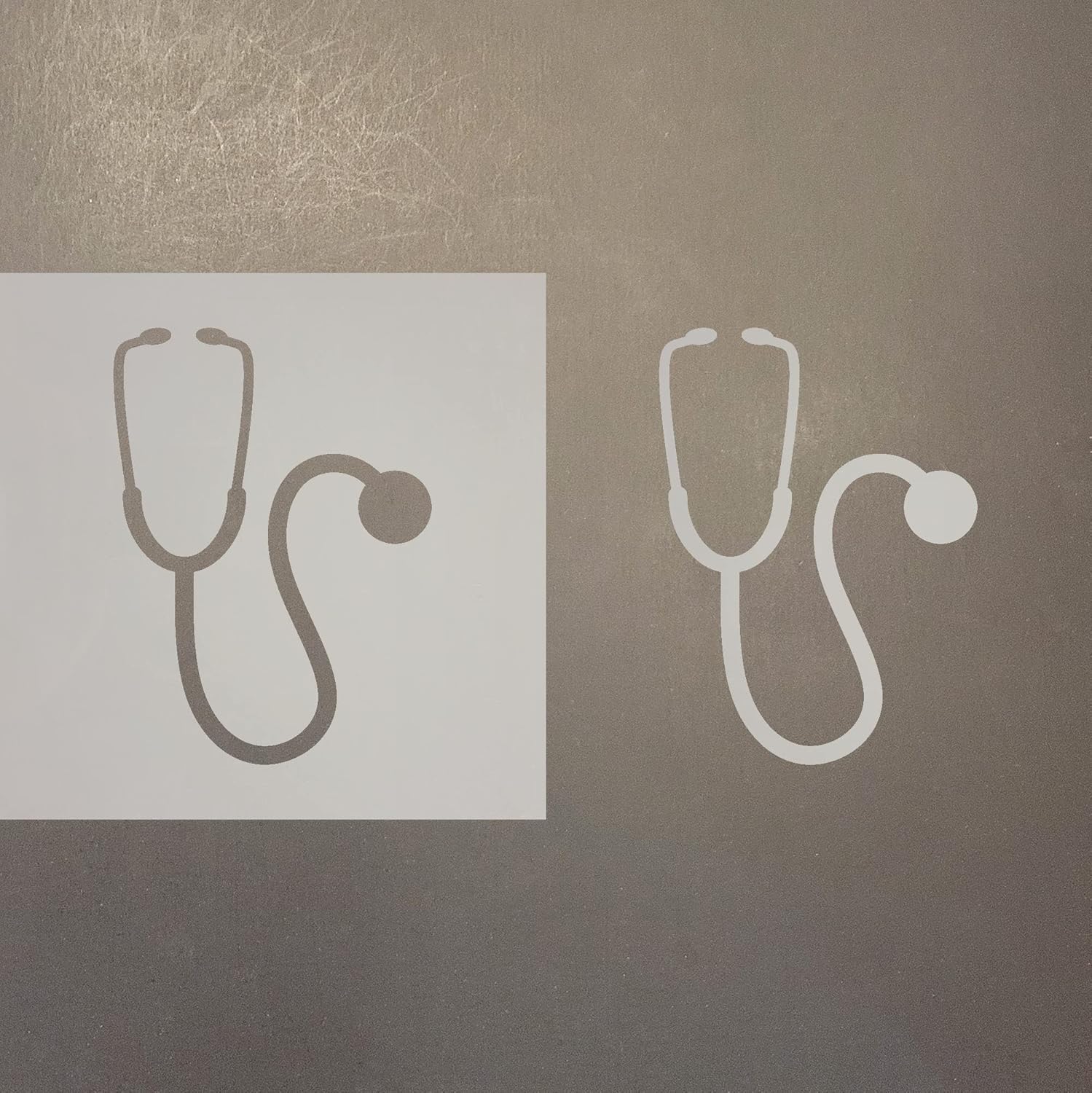 Mixed Media - Stethoscope 2 Reusable Mylar Stencil - Art Craft Supplies 4 Inch