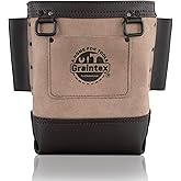 Graintex Nut & Bolt Bag, Beige Color Premium Quality Suede Leather Tool Bag, Tool Belt for Ironworker Tools, Bull Pin Loops, Ideal for Heavy-Duty Use, Bolt Bags for Construction Professionals - SB2204