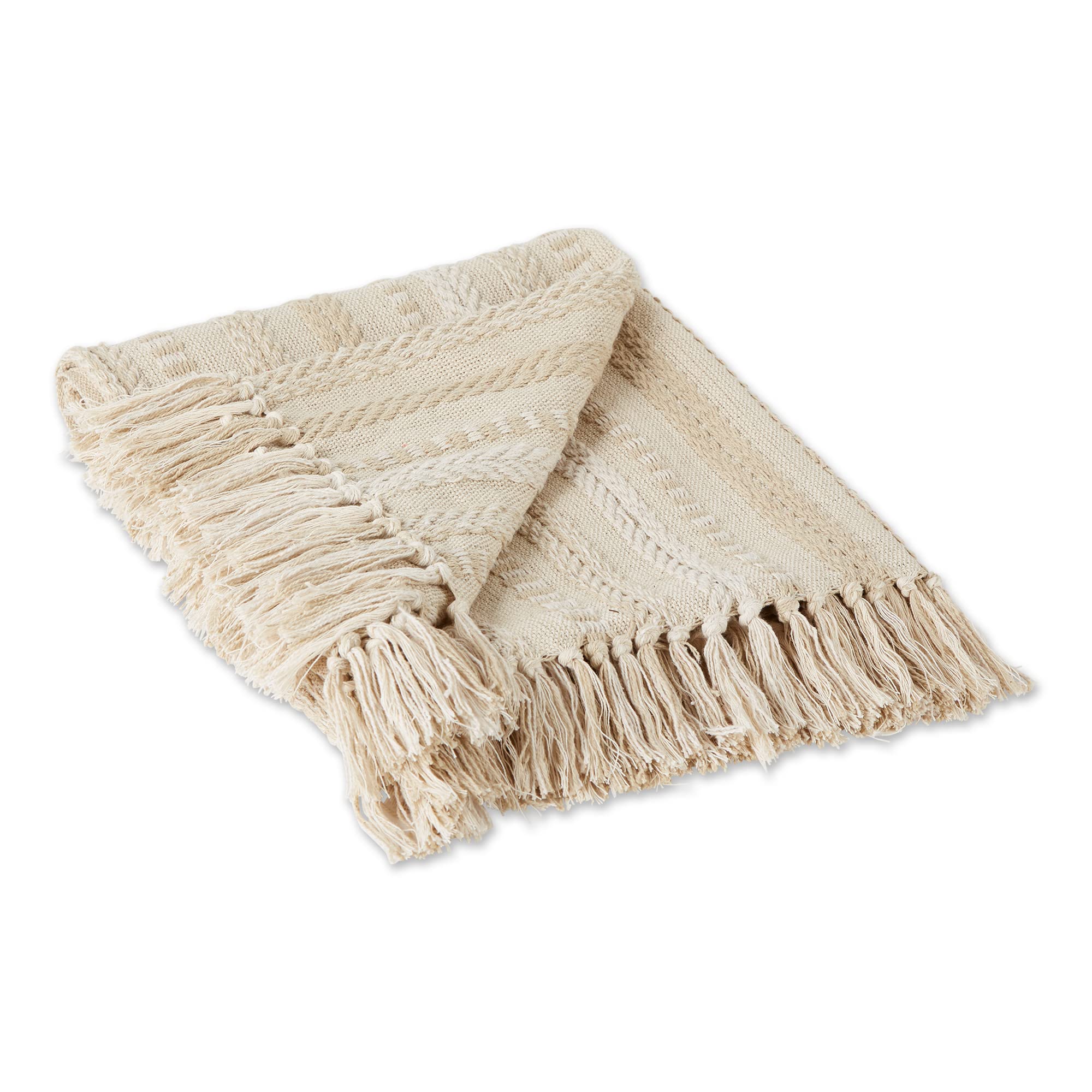 DII Braided Striped Decorative Throw Blanket, 50x60, Vintage Linen