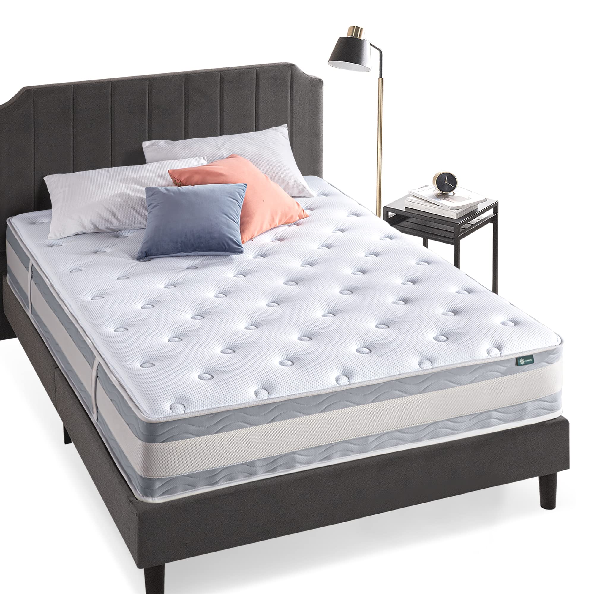 Zinus 12 Inch Green Tea Cooling Gel Memory Foam Hybrid Mattress / Pocket Innersprings for Motion Isolation, King