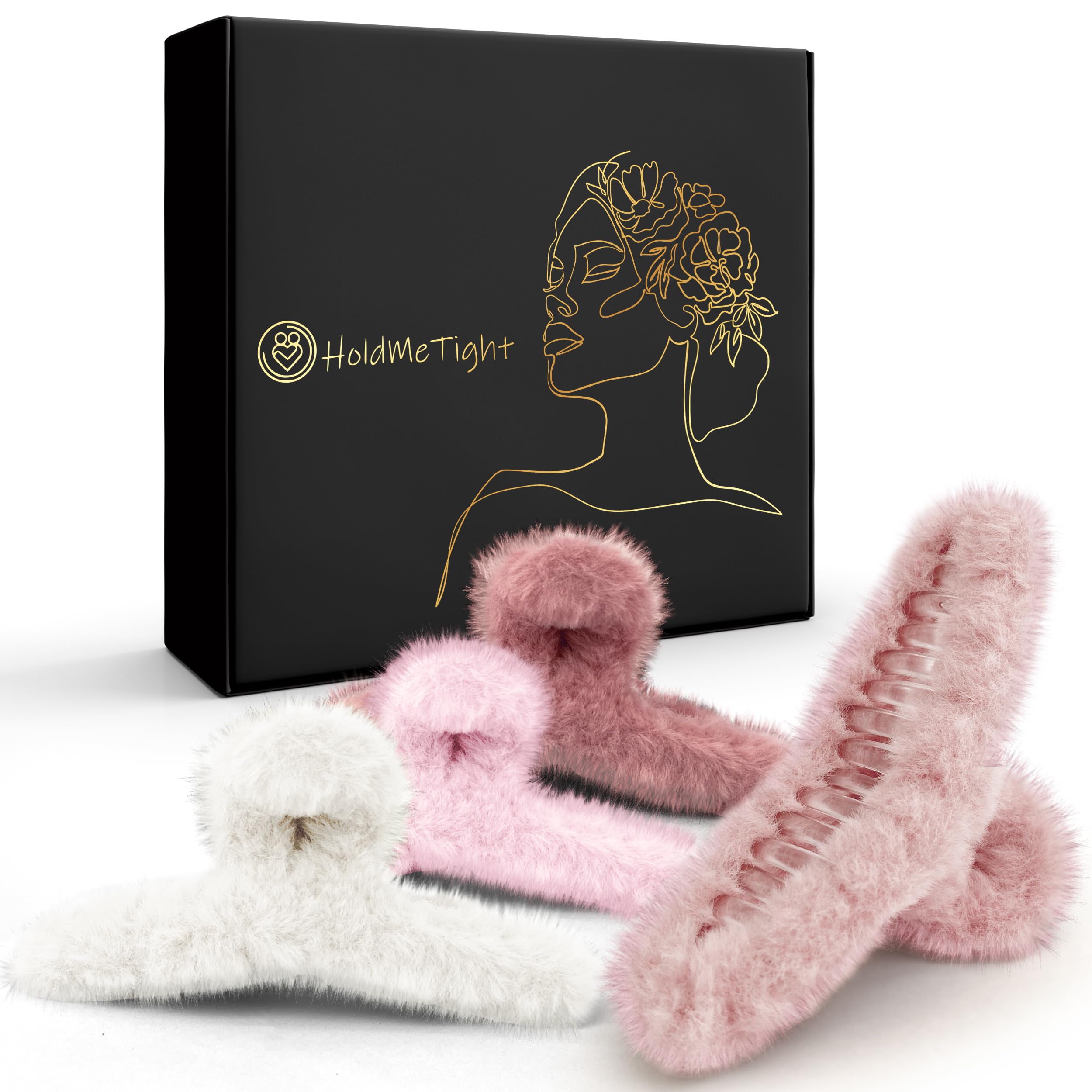 Hold Me Tight 4.1 Inch Large Hair Claw Clips for Women Hair Clips Thin Thick Curly Hair 90’s Strong Big Grip Banana Clips with Strong Jaws for girls, ladies (Light Fur)