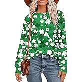 St. Patricks Day Shirts for Women: Irish Shamrock T Shirt Clovers St Patrick's Day Long Sleeve Tops