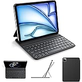 HOU Slim Bluetooth Keyboard Case for iPad Air 11 inch M2/M3, Air 5th/4th, Pro 11 (1st-4th Gen 2018-2022), Smart Folio, Magnetic Stand with 2 Angles, Magnetic Charging, Synthetic Leather, Black