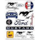 Ford Mustang 12-Decal Sticker Sheet | 6"x 8" Indoor/Outdoor Vinyl | Made in USA Officially Licensed Peel-Off Decals