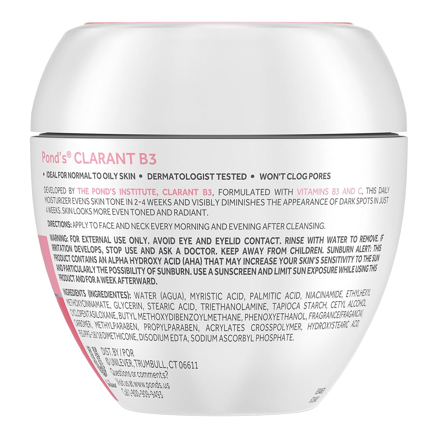 ponds face cream clarant b3