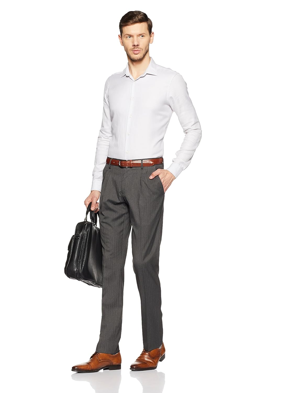 van heusen men's slim fit formal trousers