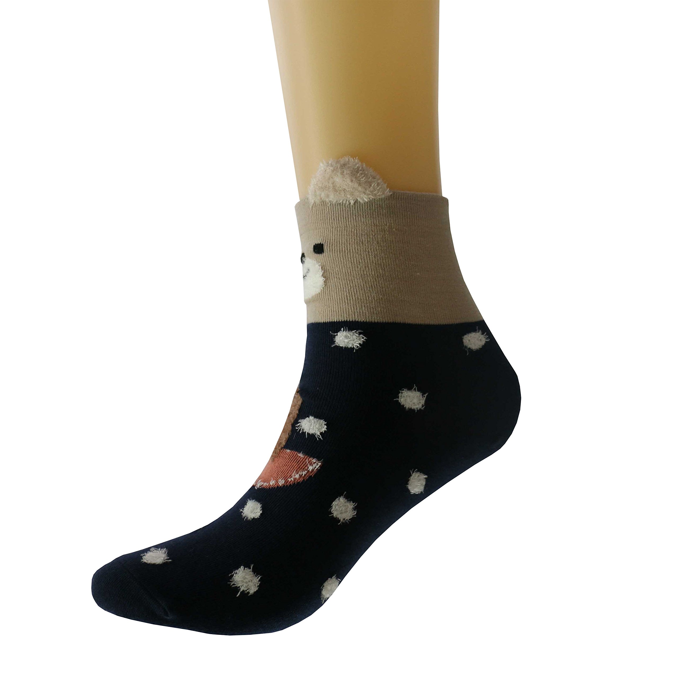 Lomon Women Cute Animal Socks Casual Crew Socks 4 Pairs (SET1) free size