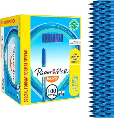 Paper Mate InkJoy 100ST Ballpoint Pens Medium Point Blue 100 Count
