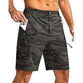Pudolla Men's Hiking Cargo Shorts 9"/7"/11" Lightweight Outdoor Shorts for Men Trip Golf Camping Casual with 5 Zipper Pockets