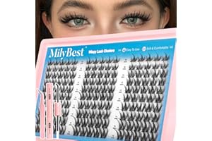 Manga Lash Clusters Kit Spiky Anime Cluster Eyelash Extensions 150Pcs CC Curl Wispy Lash Extension Kit 10-16mm DIY Cosplay Do