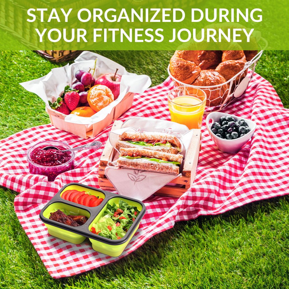 reutilizable sin BPA Recipiente de silicona plegable para alimentos