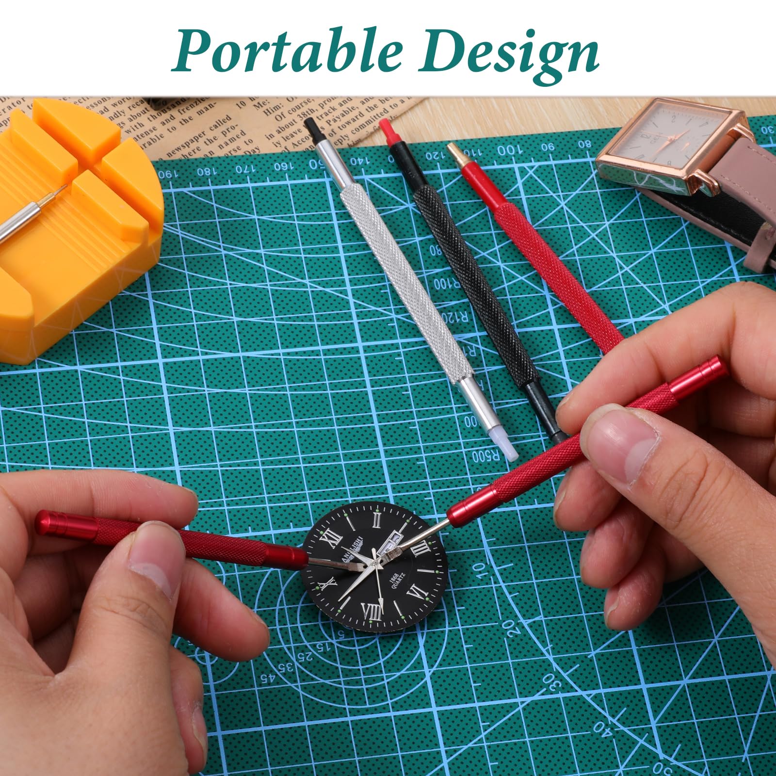 Aeaocvo 5 Pcs Watch Hands Repair Tool Kit, Stainless Steel Watch Hand Setting Tool, Pusher Set, Pointer Adjustment Tool