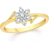 VK Jewels Simple Flower Gold and Rhodium Plated Alloy Ring for Women & Girls Made with Cubic Zirconia- FR2555G [VKFR2555G]