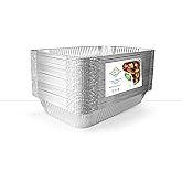 Sturdy Pack 21"x13"x3" Full-Size Disposable Aluminum Tray, Deep Steam Table Pans - Great for Catering, Cooking, Baking- 50 Pa