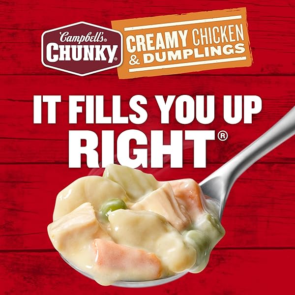 CAMPBELL’S CHUNKY SOUP, CREAMY CHICKEN AND DUMPLINGS SOUP, 18.8 OZ CAN