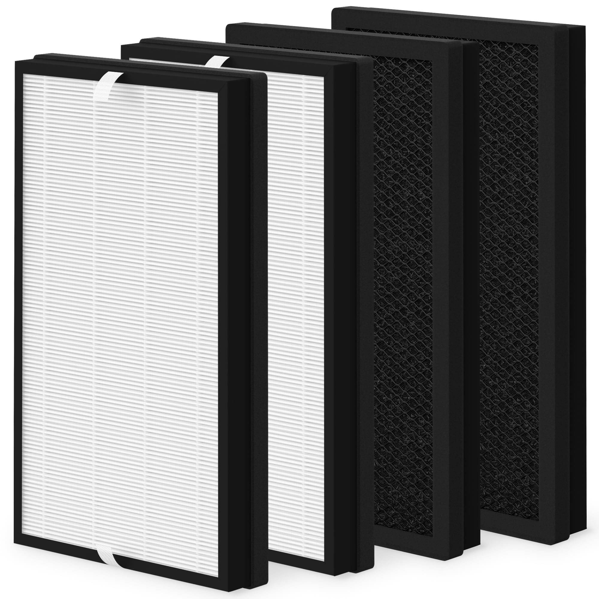 Photo 1 of 4 Pack C500FL True HEPA Replacement Filter Compatible with Homedics AP-C500 and AP-C550 Smart Air Purifier, 3-In-1 Filter, Efficiency Activated Carbon, AP-C500FL