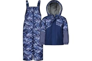 OSHKOSH B'GOSH OshKosh Little Boys Snowsuit Heavy Winter Jacket and Snow Bib Overall Pants and Gloves Blue 7
