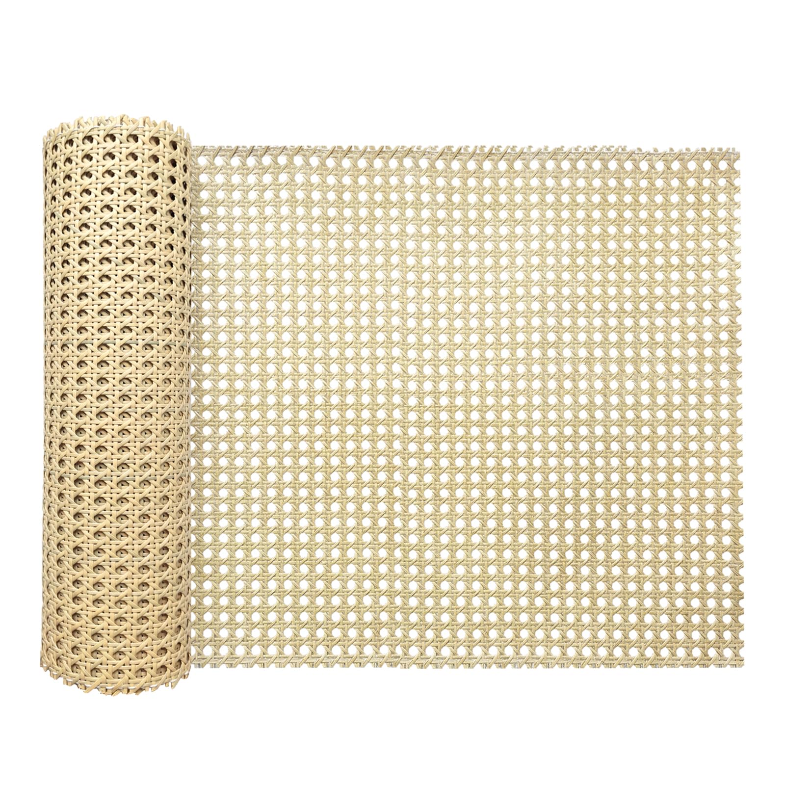 selliner 16.5ft x 15.8inch PE Rattan Cane Webbing Roll - Anti-Mildew Woven Open Star Anise Mesh, Synthetic Plastic Cane for Furniture Repair, Cabinet Door Inserts, Chair Seat Weaving & DIY Crafts