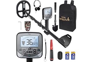 XIUTANTXMD 16" Detection Depth Metal Detector for Adults,High Accuracy Professional Metal Detector kit with Double-D Waterproof Coil,19.2 kHz Beach Metal Detector and Pinpointer,4 Professional Modes,LCD Display