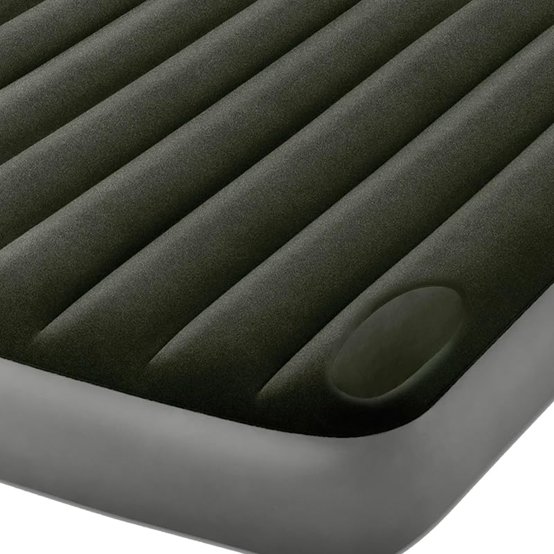 64762 - Colchão insuflável de 2 lugares com bomba de pé Fiber-Tech Downy, mede 137 x 191 x 25 cm