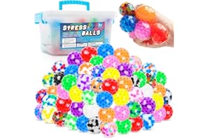 VIROUCAL Fidget Toys Bulk Stress Balls 120Pcs, Squishy Mini Stress Balls for Adults, Squishies Sensory Toys Bulk Relief Toy-Fidgets Chest Toys-Goodie Bag Stuffers, Treasure Box Prizes for Adults
