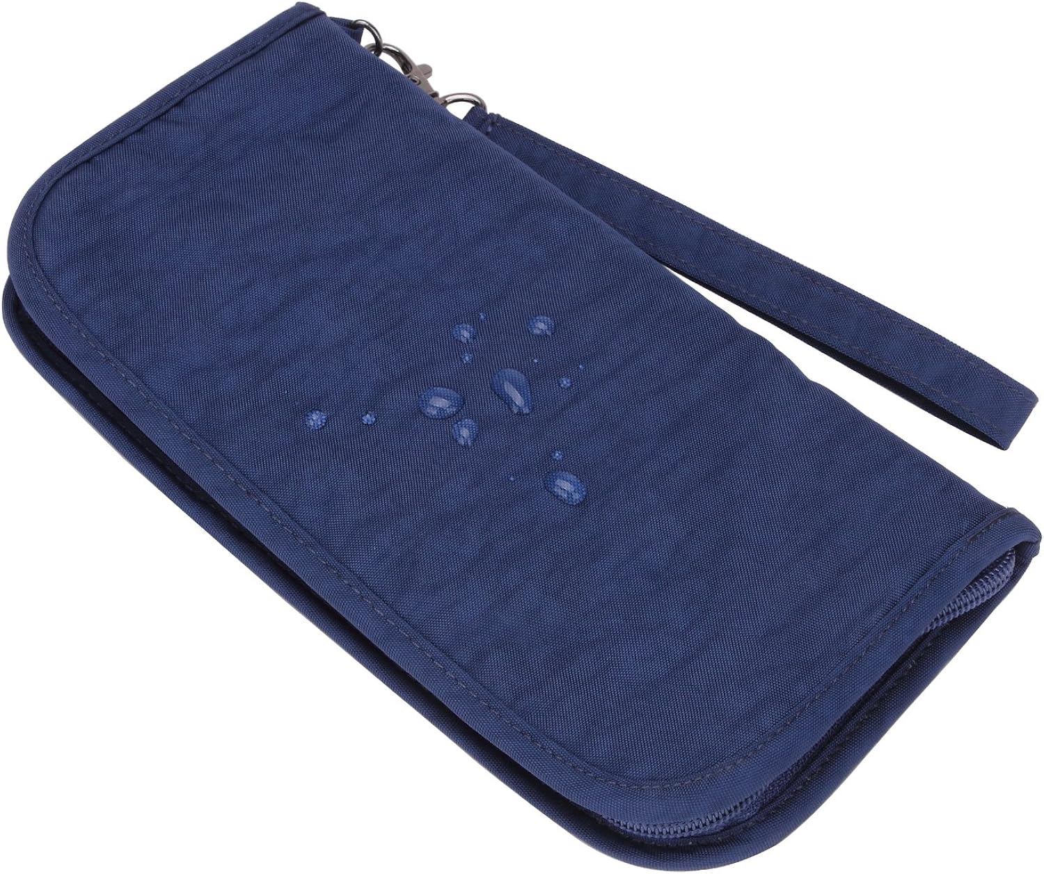  | Zoppen RFID Travel Passport Wallet & Documents Organizer Zipper Case with Removable Wristlet Strap, Royal Blue | Passport Wallets
