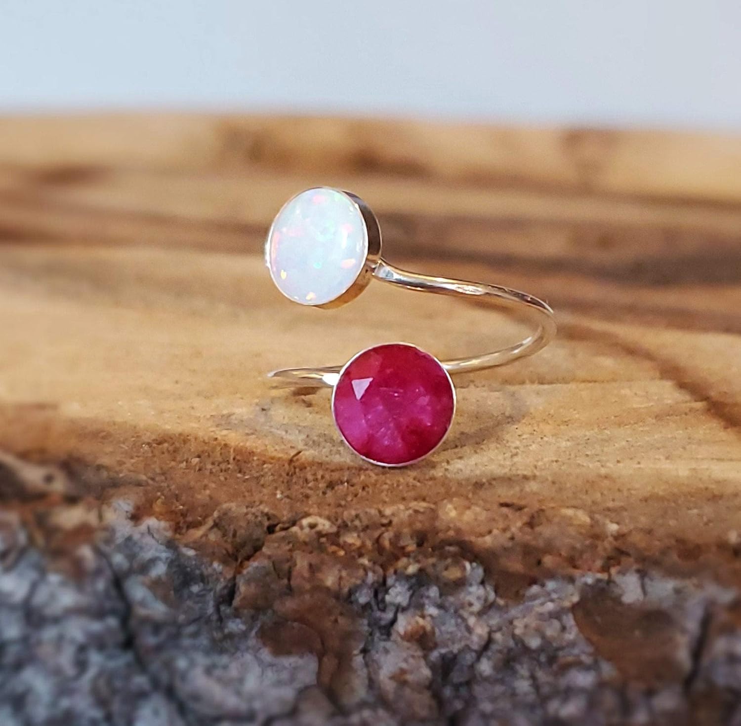 Amazon.com: Ruby and Opal Ring: Handmade