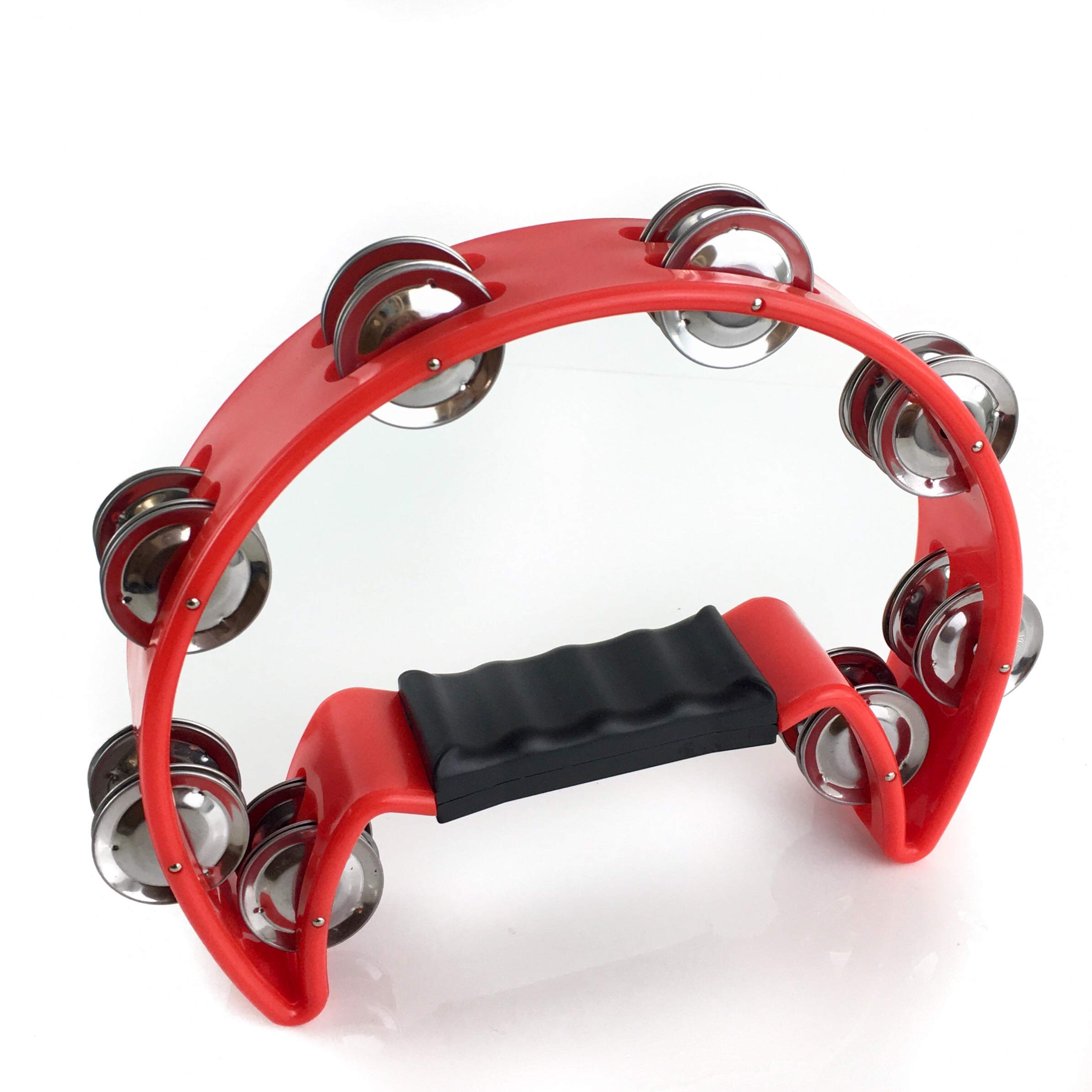 ProKussion Handheld Half Moon Tambourine - 6 Different Colours (Red)
