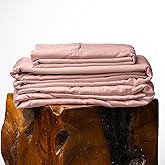 Olive + Crate Eucalyptus Sheets Set – Cooling Sheets for Hot Sleepers – 100% Organic Tencel Lyocell – Queen Size – Hypoallergenic, Moisture-Wicking, Deep Pockets, Soft, Durable 60" x 80" [Rose Blush]