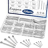Eoppen 230Pcs Cotter Pin Assortment Kit - 304 Stainless Steel 12 Sizes Cotter Pin Set for Hitch Pin Lock Systems