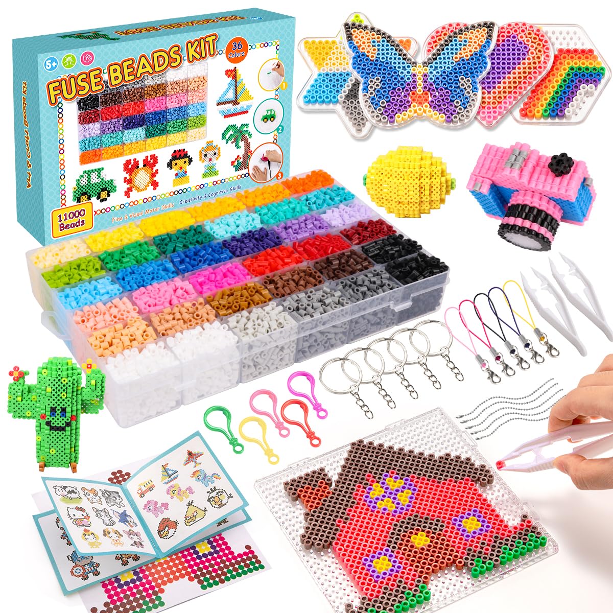 thumbnail image 2 of CEST LAVIE 12,800 Pcs 5mm Fuse Beads Kit With 48 Colors & Pegboards 2 of 13