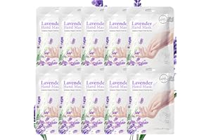 ASMAYSA 10 Pairs Hydrating Hand Mask Gloves, Lavender Hand Peeling Mask Bulk, Hand Mask for Dry Cracked Hands, Hand Moisturizer Gloves for Repairing Rough Skin for Men & Women Spa at Home