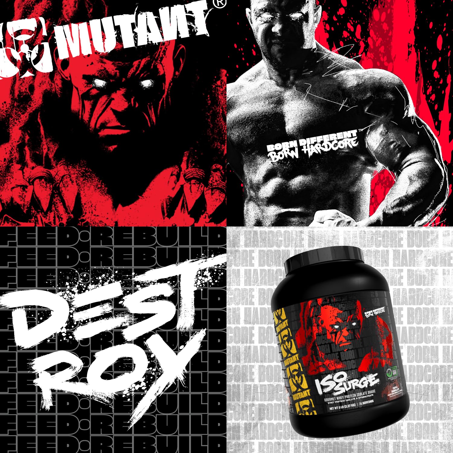 Mutant ISO Surge Whey Protein Isolate Powder Acts Fast to Help Recover, Build Muscle, Bulk and Strength, 5 lb - Vanilla Ice Cream