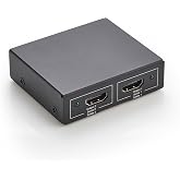 Amazon Basics HDMI Splitter 1 in 2 Out for Dual Monitors, 4K@30Hz, 1080P, Mirror Only, Black