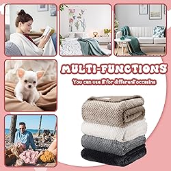 Newwiee 4 Pcs Flanne Fleece Throw Blanket for Bed