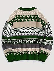 Flygo Men's Vintage Grandpa Sweater Crewneck