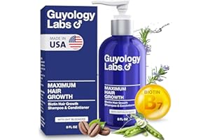 Hair Growth Shampoo For Men - With Conditioner for Thinning Hair - Natural DHT Blockers To Reduce Hair Loss - Biotin and Keratin Best for Growth and Thickening - Made in USA by Guyology Labs