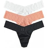 hanky panky - Eco RX Low Rise Thongs for Women | Cotton Underwear, Sustainable Tencel Material | One Size 4-14 | 3 pack