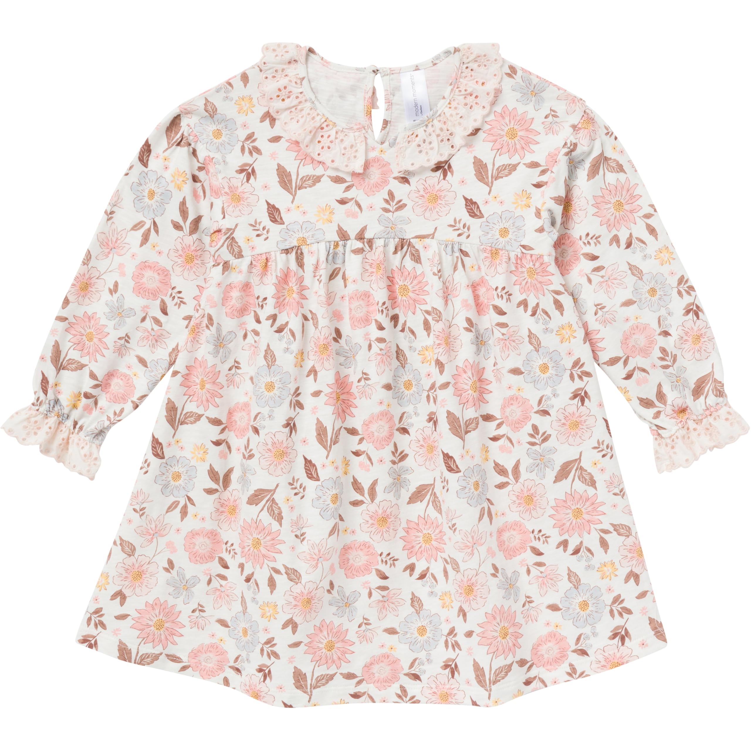 Modern Moments by Gerber Baby Girls’ Toddler Long-Sleeve Dress, Fall Floral, 4T