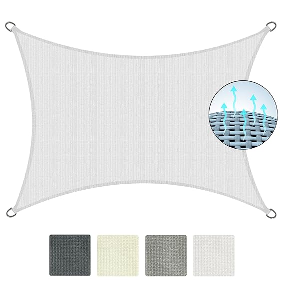 Sol Royal SolVision HS9 - Sonnensegel rechteckig 300x200 cm HDPE Atmungsaktiv - Weiß - Sonnenschutz UV Schutz