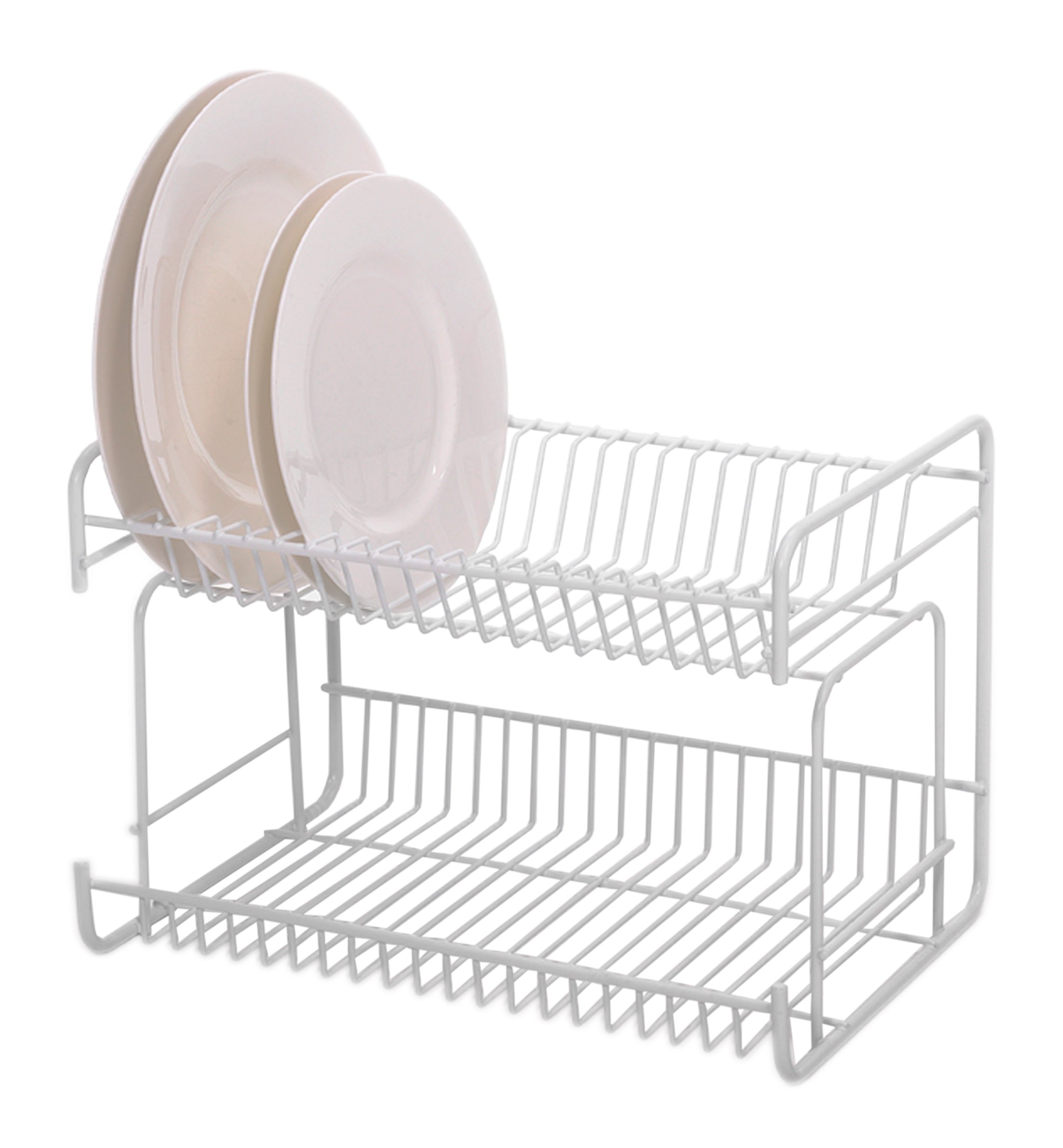 Delfinware 2013W White 2 Tier Small Plate Rack
