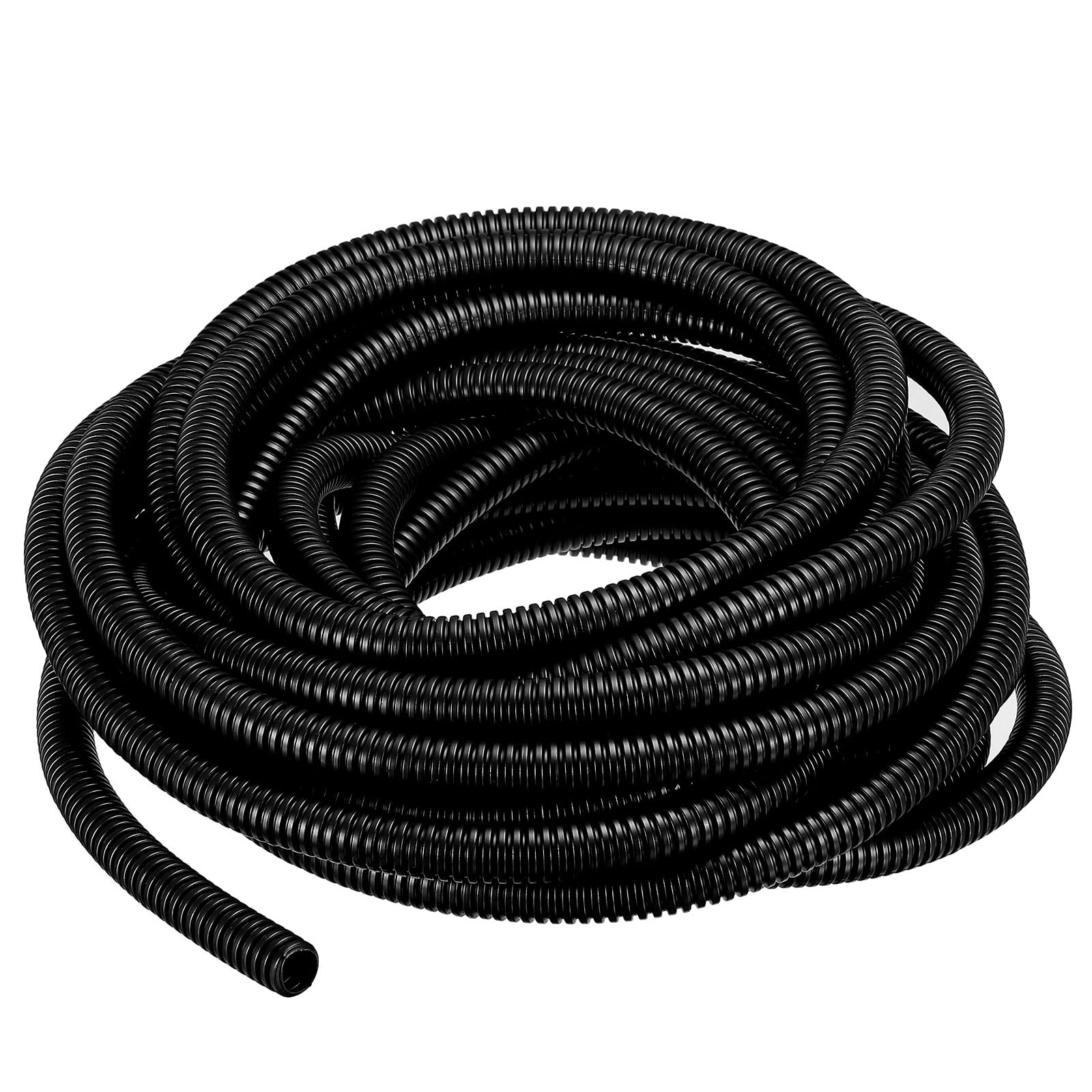 DMiotech 16mmx13.0mmx10m Plastic Non-Split Corrugated Tubing Indoor Outdoor Cord Management for Wrap Tidy Office Garden