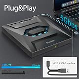 SUIDEK USB C DVD Drive 5in1 CD Player SD Card Reader USB 3.0 Hub Portable view 6