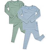AVAUMA Stripe Pattern Baby Boys Girls Pajama Set Kids Toddler Snug fit Ribbed Sleepwear pjs for Daily Life Style