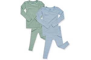 AVAUMA Stripe Pattern Baby Boys Girls Pajama Set Kids Toddler Snug fit Ribbed Sleepwear pjs for Daily Life Style
