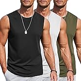 COOFANDY Mens Workout Tank Tops Cotton 3 Pack Soft Gym Muscle Shirt Sleeveless Classic T Shirts