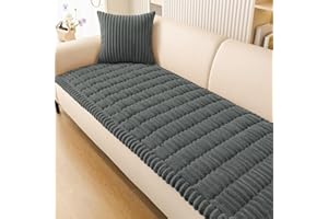 Smiry Couch Cover for Dogs Washable, Non Slip Fuzzy Pet Couch Covers for 3 Cushion Sofa Pet Friendly, Thick Soft Sofa Slipcovers Cushion Protector (Dark Grey, 27.6" x 59")