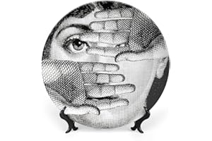 SPDIUV Lina Cavalieri Plate, Wall Decorative Plate, Mysterious Face Plate Wall Hanging Decoration,Including Bracket and Special Spring Hook,A21,8inch