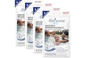 AHH-SOME Triple-Action 3-in-1 Weekly Hot Tub Cleaner, Conditioner & Clarifier – Hot Tub Chemicals for Crystal Clear Water – Works on All Hot Tubs & Inflatable Spas – Made in USA – Veteran-Owned (4 Week Kit)